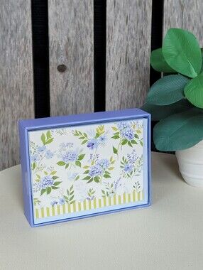 Sheffield Home Blue Floral & Scalloped Stripes Card Set